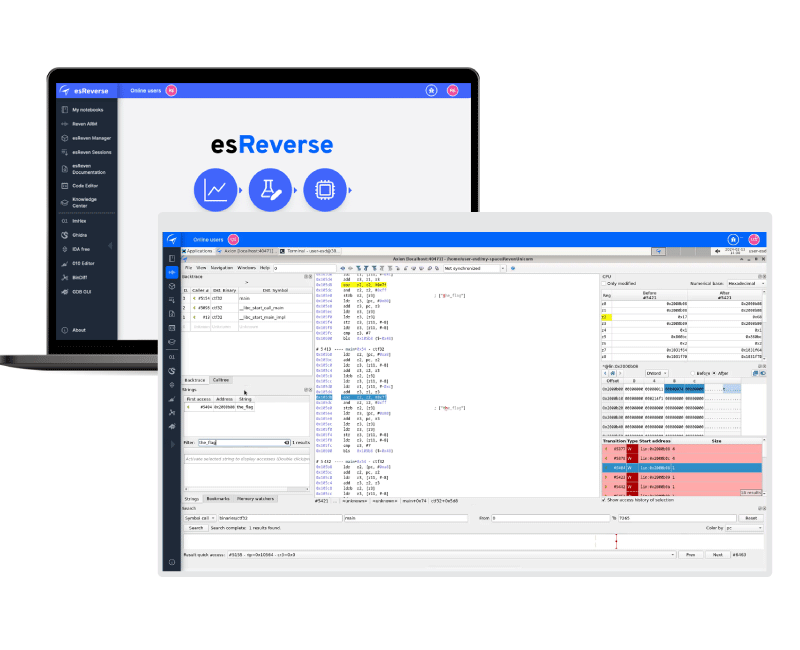 esReverse binary analysis tool reverse engineering Intel emulator Taint Analysis